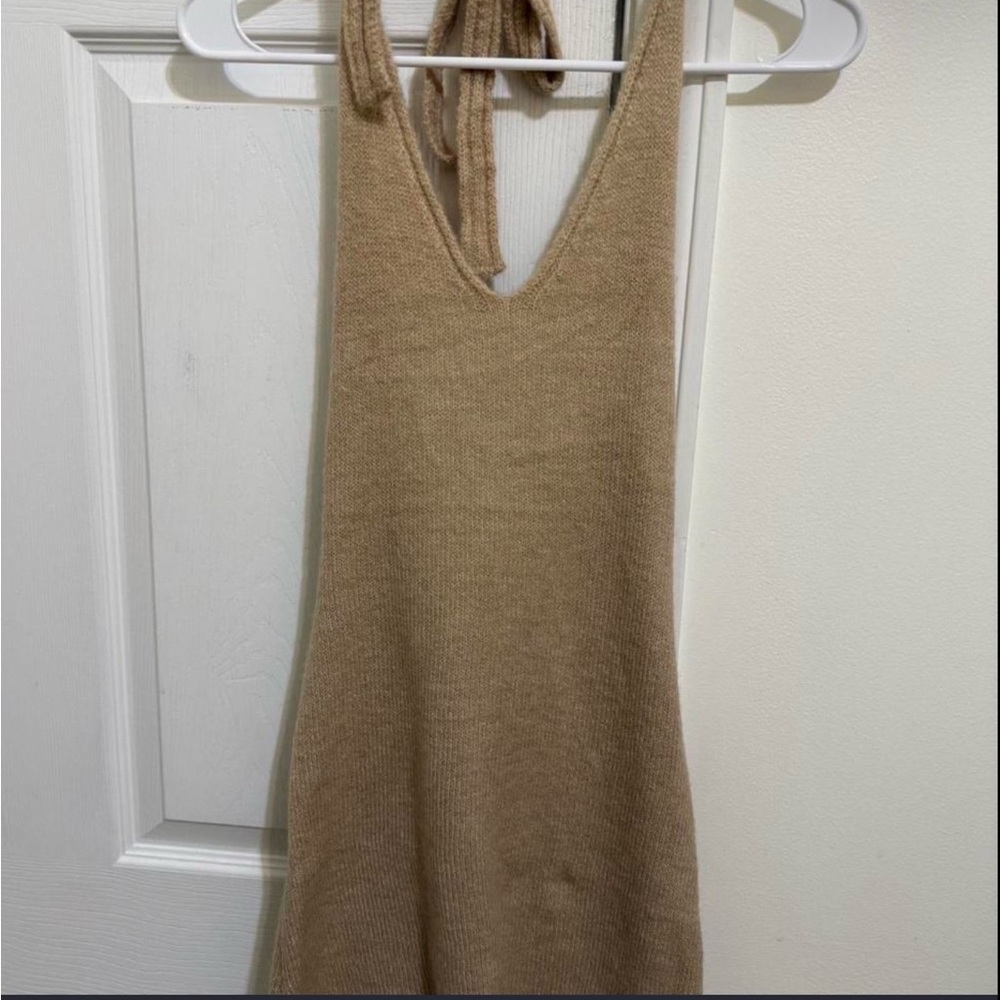 Princess Polly Tan Backless Knit Dress